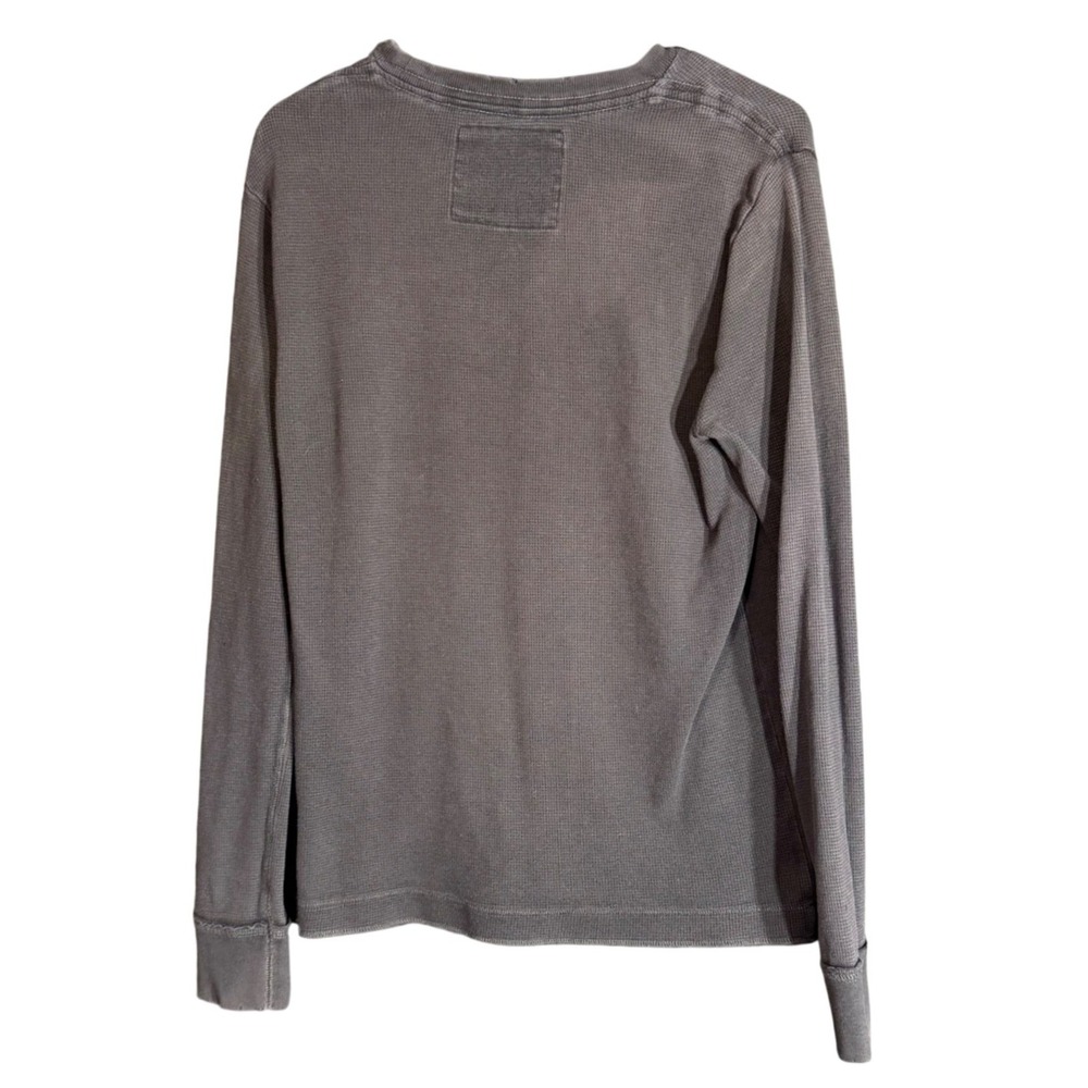 Aeropostale Mens Size Small Waffle Knit Shirt Gray Distressed Graphic Thermal - Picture 3 of 12